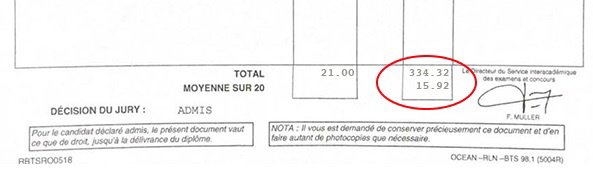 Bulletin relevé de notes de pour son BTS CPDE Bulletin relevé de notes de pour son BTS CPDE
